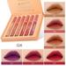 POINTERTECK 6pcs Matte Liquid Lipstick with Lip Plumper Makeup Set Velvety Long Lasting High Pigmented Nude Waterproof Lip Gloss Kit Girls Women Make Up Gift Set