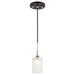 Woodbridge Lighting Chelsea 1Lt Cylinder Glass Mini-Pendant in Chrome/Bronze