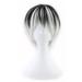 ROBOT-GXG Mens Cosplay Wig Short Black Gradient White Straight Synthetic Hair Halloween Wig