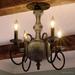 Urban Ambiance Luxury French Country Indoor Semi-Flush Ceiling Light Large Size: 15.5 H x 18 W with Colonial Elements Grey-Washed Wood Design Antique Black Finish and Exposed Bulbs UQL2151