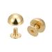 10x6mm Screw Back Rivets Solid Round Head Leather Studs Gold Tone 10 Pack