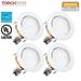 TORCHSTAR 4Pack 4inch Dimmable Gimbal LED Recessed Light for Living Room Directional Adjustable Recessed Ceiling Light 10W 3000K Warm White