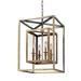 Modern Four Light Chandelier in Gold Silver Leaf Finish Bailey Street Home 154-Bel-689088