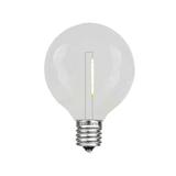 Novelty Lights 25 Pack G40 LED Plastic Filament Outdoor Patio Globe Replacement Bulbs Warm White E12/C7 Base 0.6 Watt