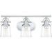 Quoizel Grant 3-Light 10 Bathroom Vanity Light in Polished Chrome