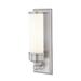 1 Light Contemporary Metal Wall Sconce with Opal Glossy Glass-14.25 inches H By 4.75 inches W-Satin Nickel Finish Bailey Street Home 116-Bel-633865