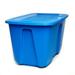 HomzÂ® 32 Gallon Plastic Storage Container Blue Bin with Matching Lid Set of 2