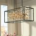 Possini Euro Design Carrine Black Gold Linear Pendant Chandelier 38 1/2 Wide Modern Clear Crystal 8-Light Fixture for Dining Room Kitchen Island Home