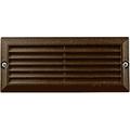 Dabmar Lighting LV600-BZ Cast Aluminum Recessed Louvered Brick Step & Wall Light Bronze - 3.97 x 9.13 x 3.25 in.