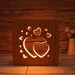 Double Heart Led Night Light Solid Wood Low Energy Used Button Switch Soft Warm Light Creative Friends Gift Bedroom Home Decoration