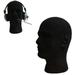 D-GROEE 2Pack Male Wigs Display Mannequin Head Stand Model Head Wig Headsets Display Foam Flocking Black