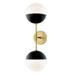 -Two Light Wall Sconce in Style-6.75 inches Wide By 22 inches High-Aged Brass Black Finish Bailey Street Home 735-Bel-3370988