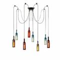 Oukaning 8-Lihjt Glass Bottle Chandelier Industrial Ceiling Lamp Pendant Lighting Club E27