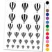 Striped Hot Air Balloon Water Resistant Temporary Tattoo Set Fake Body Art Collection - Hot Pink