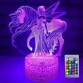Aveki 3D Unicorn Night Light for Kids Bedroom 16 Colors Unicorn 3D Illusion Night Light lamp with Remote Unicorn Toys Light as Birthday Gifts for 1 2 3 4 5 6 7 8 Year Old Girl