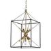 Nine Light Pendant 16.25 inches Wide By 30 inches High-Aged Brass Finish Bailey Street Home 116-Bel-1747768