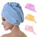 Zhaomeidaxi 4Pcs Microfiber Hair Towel Wrap for Women Anti Frizz Absorbent Bath Shower Hair Turbans Quick Dry Soft Hair Hat for Drying Curly Long %26 Thick Hair
