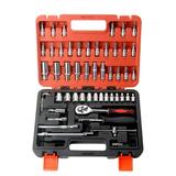 53Pcs Ratchet Wrench & Socket Tools Set 1/4-Inch Drive Screwdriver Repairing Kit Combination Socket Wrench Drive Socket Set With Storage Case For Home Car Automobile Bike Mechanic Projects