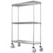 21 Deep x 60 Wide x 60 High 3 Tier Stainless Steel Wire Mobile Shelving Unit with 1200 lb Capacity