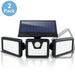 2 Pack 2000 Lumen 70 LED Security Solar Light 3 Heads 270 Degree Adjustable Waterproof LED Wall Lighting for Door Security Light with Motion Sensor for Outdoor up to 5000hrs Lifespan Porch Solar Light
