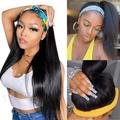 Headband Wig Human Hair Straight Glueless None Lace Front Headband Wig Brazilian Virgin Hair Wigs for Black Women - 30 inch