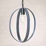 Irvin s Country Tinware 16-Inch Oval Sphere Pendant in Black