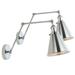 Rover 7 Adjustable Classic Glam Arm Metal LED Wall Sconce Chrome (Set of 2)