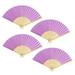 Thy Collectibles Pack of 4 Handheld Paper and Bamboo Folding Fans for Wedding Party Church Festivals Home and DIY Decoration (Light Purple)