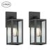 Outdoor Wall Light Fixtures Wall Sconces Matte Black Outdoor Lighting Wall Mount for House Porch Hallway Garage Doorway with Lantern Shade 2-Pack