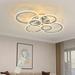 Garwarm LED Ceiling Lamp 76W Modern Close to Ceiling Light Dimmable 6 Rings Ceiling Chandelier for Living Room Bedroom Chrome