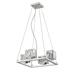 TRILLUMINATE Contemporary 4 Light Chrome Finish Crystal Shade Mini Chandelier