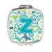 Carolines Treasures Letter Z Flowers & Butterflies Teal Blue Compact Mirror