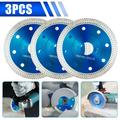 3pcs 4inch Super Thin Diamond Saw Blade TSV Wet/Dry Cutting Blades Cutting Disc for Marble Granite Porcelain Stone Tile Ceramic Angle Grinder and Tiles Saw Circular Saws Cutoff Cutters Blue