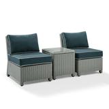 Crosley Furniture Bradenton 3-piece Traditional Wicker Outdoor Chair Set - Gray