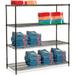 Nexel Black Epoxy 4 Tier Wire Shelving Starter Unit 72 W x 18 D x 54 H