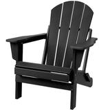 Lacoo Folding Adirondack Chair All Weather Resistant Resin Outdoor Patio Chair Black