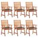 ametoys Patio Dining Chairs 6 pcs with Cushions Solid Acacia Wood