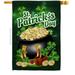 Angeleno Heritage H137149-BO Lucky Gold Pot Springtime St Patrick Double-Sided Garden Decorative House Flag Multi Color