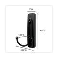 Adhesive Mount Metal Hook Large Double Hook Matte Black Finish 1 Hook And 1 Strip/pack | Bundle of 10 Packs