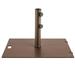 Patiojoy 50LBS Outdoor Market Umbrella Base Stand Square Umbrella Holder w/Handle & Wheels Brown