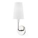 1 Light Steel Cone Wall Sconce with White Fabric Shade-16.5 inches H By 5.25 inches W-Polished Nickel Finish Bailey Street Home 735-Bel-4488877