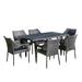 Noble House Cliff 7 Piece Outdoor Dining Set in Gray