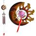AVEKI Sun and Moon Wind Chimes Stained Glass Memorial Wind Chime with Luminous Bead Deep Tone Outdoor Indoor DÃ©cor for Home Garden Window Yard Patio Lawn Room Porch Gifts for Women Mom (Moon)