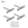 Dido 4pcs Blind Shelf Support Home Office Wall Cabinet Shelf Metal Bracket with Installation Screws