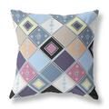 HomeRoots 411371 26 in. Tile Indoor & Outdoor Zippered Throw Pillow Blue & Purple