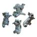 4pcs Resin Cute Garden Statue Dragon Sculpture Animal Shelf Fence Figurine