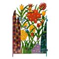 yubnlvae colorful metal 3-panel butterfly and flower garden screen