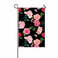 PKQWTM blooming red pink roses camellias peonies butterflies Yard Decor Home Garden Flag Size 12x18 Inches