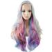 RightOn Long Curly Rainbow Wig Multi-Color Charming Full Wigs for Cosplay Girls Party or Daily Use Wig Cap Included (Colorful)