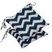 Vargottam Indoor/Outdoor Tufted Printed Square Seat Patio Cushion Set Of 2 Water Resistant Patio Furniture Seat Cushion 19-inches Blue | Chevron